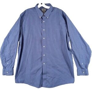 LL Bean Button Up Long Sleeve Plaid‎ Wrinkle Resistant Preppy Mens Sz 17 1/2 35